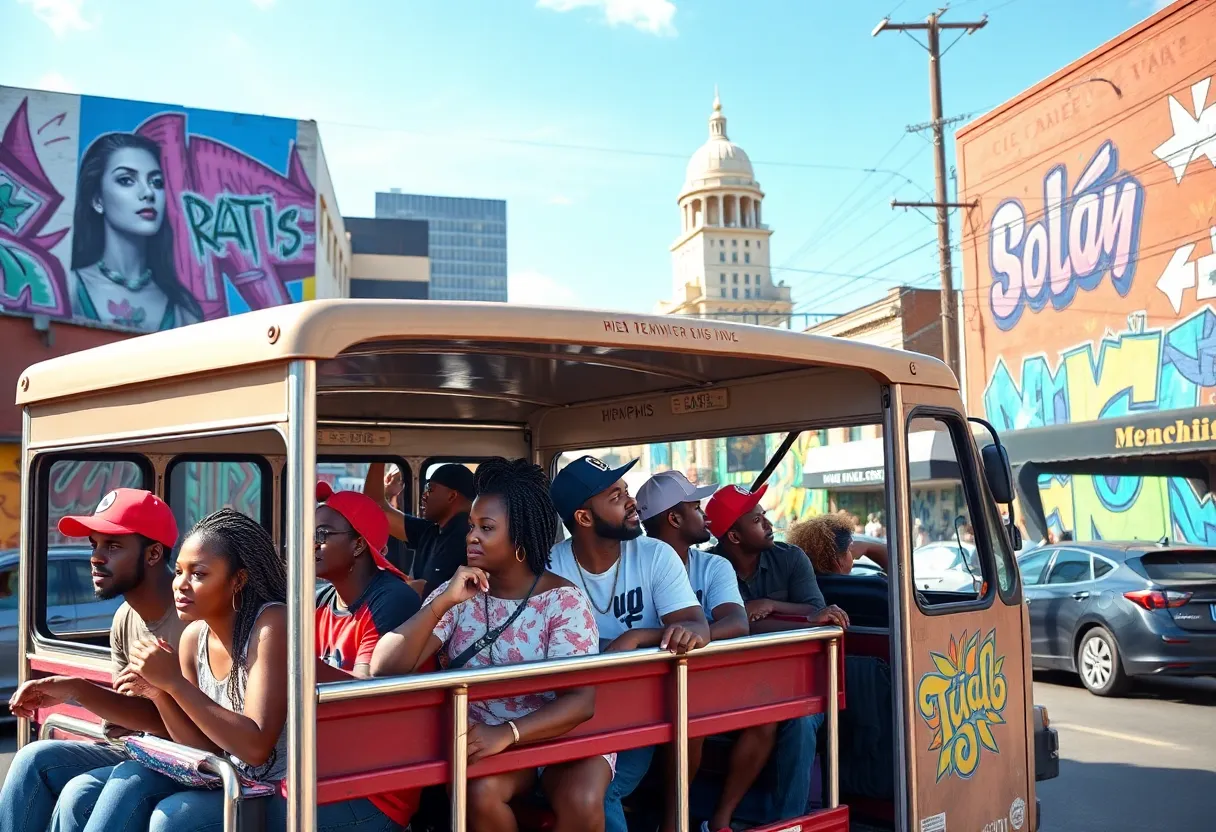 A tour bus in Memphis celebrating hip-hop culture
