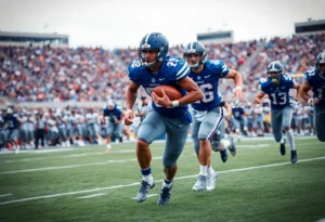 Memphis Tigers football players in action on the field