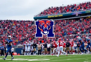 Memphis Tigers playing against South Florida in football game