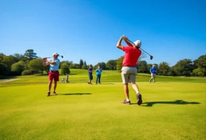 Memphis University golf team playing on the course