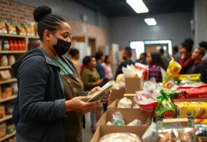 Volunteers assisting at Memphis Immigrant Pantry with food distribution