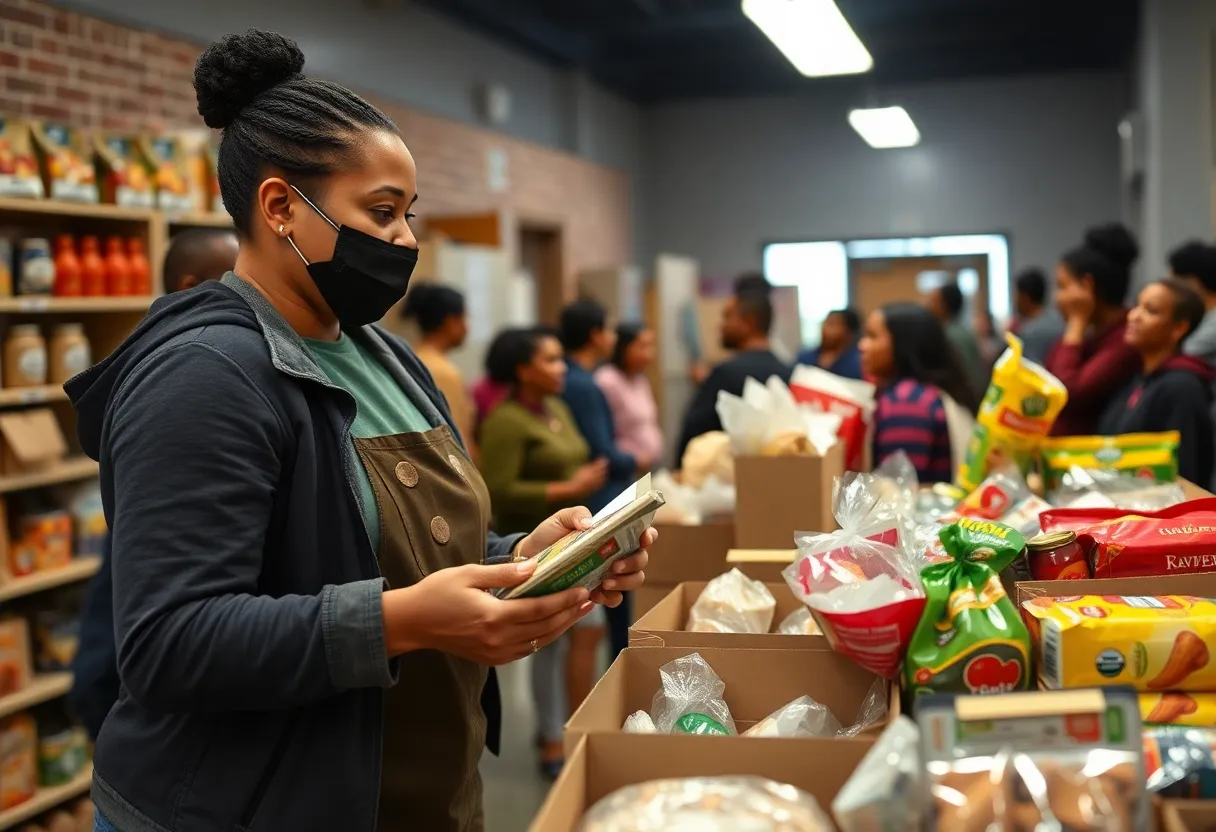 Volunteers assisting at Memphis Immigrant Pantry with food distribution