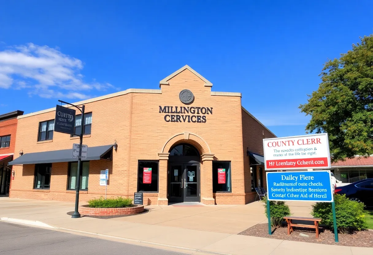 Millington city office building providing clerk services