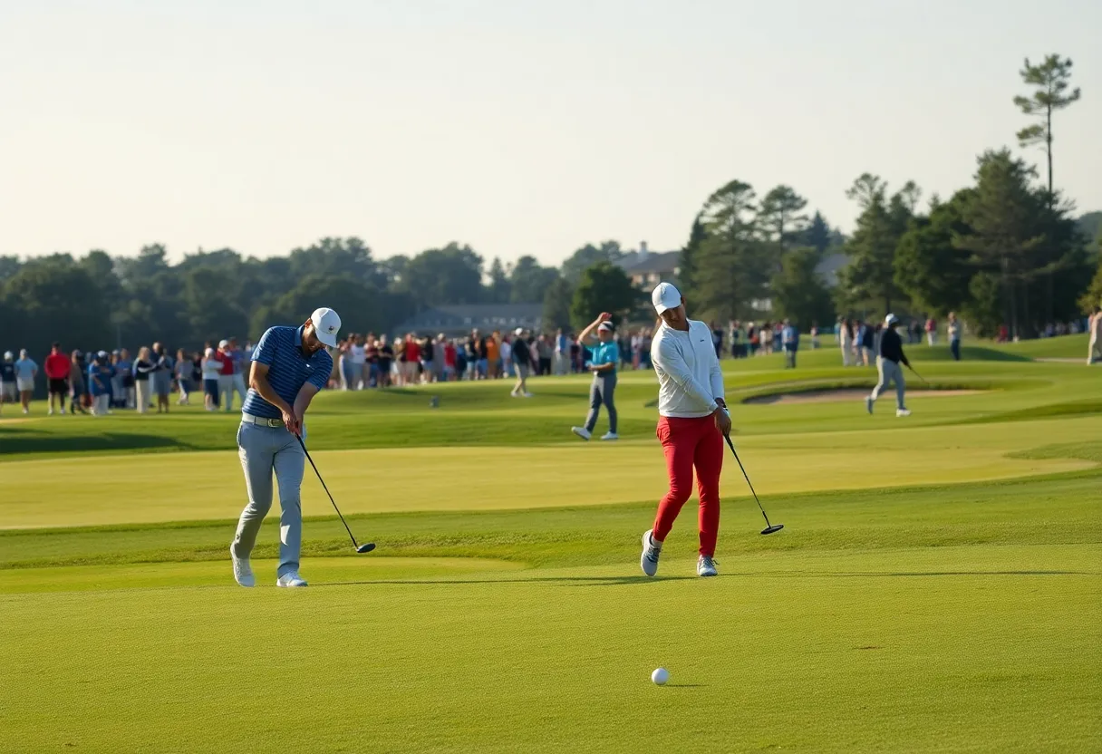 Mississippi State men's golf team competing on the course
