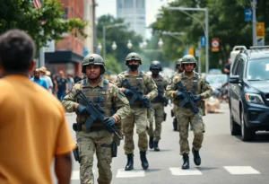 National Guard members patrolling Memphis streets