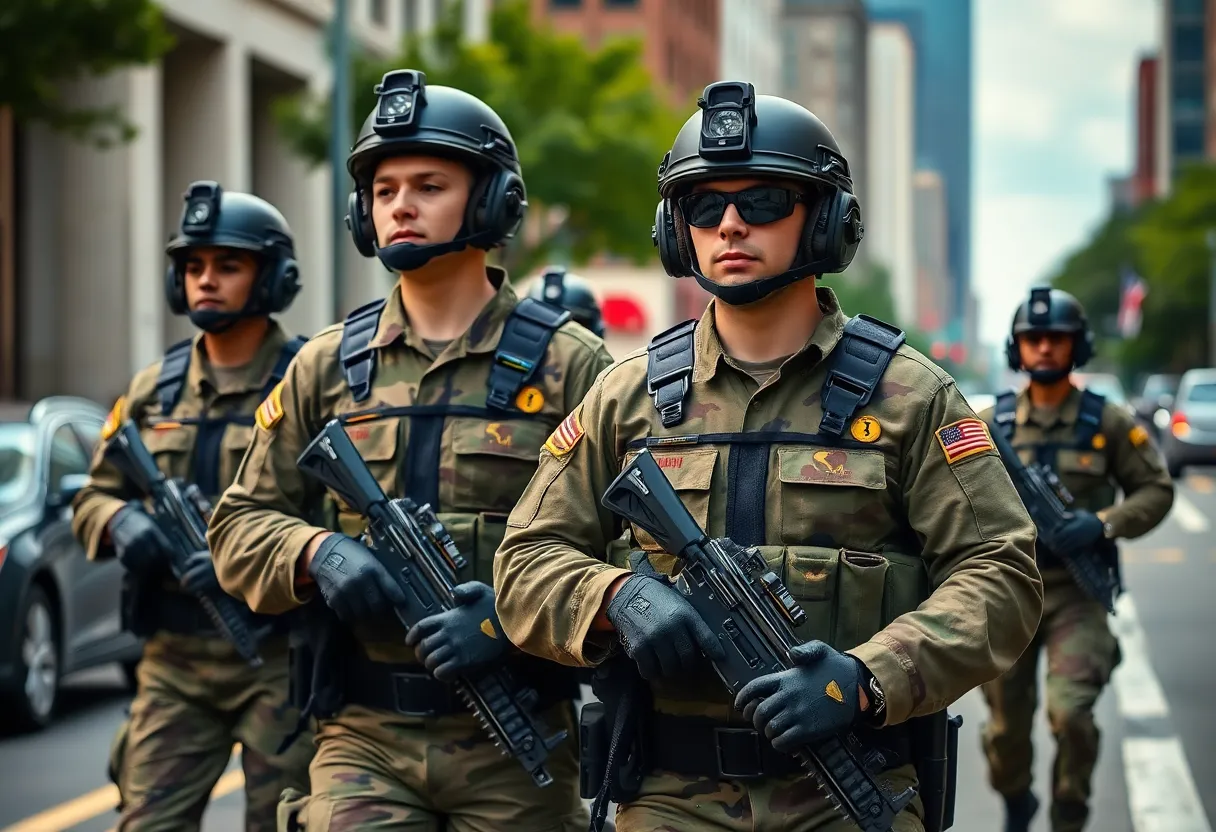 Tennessee National Guard members on patrol in Memphis