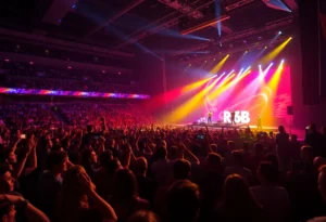 Crowd enjoying the New Edition Way Tour concert at FedEx Forum.