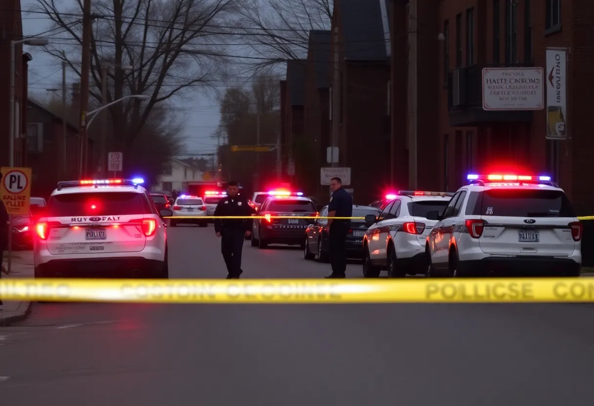 Police investigating a shooting scene in Parkway Village