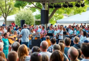 Local musicians performing at the Rock Out for Le Bonheur benefit concert