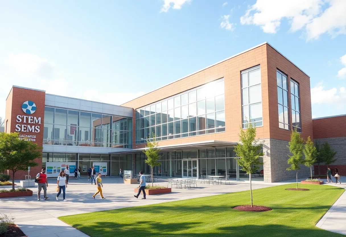 Exterior view of the Whitehaven STEM Center demonstrating modern architecture