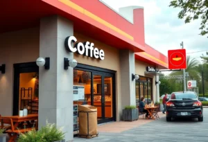 Exterior view of the new 7 Brew Coffee drive-thru location in Memphis