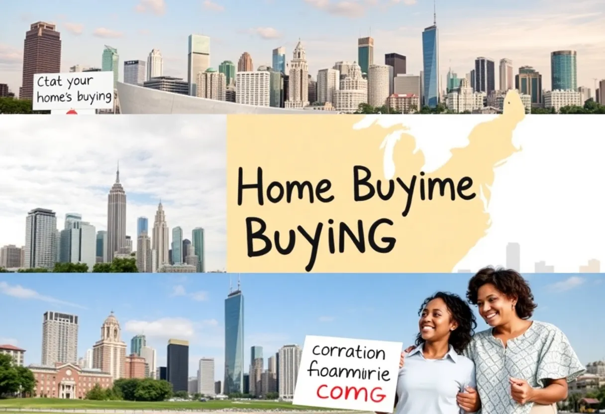 Families exploring affordable home down payment options in various U.S. cities.