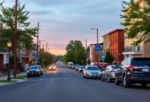 Binghampton neighborhood street in Memphis