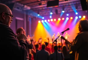 A blues harmonica performance at a concert