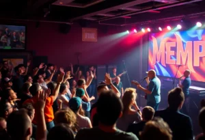 Brimstone Jones performing at Blues City Café with a lively audience