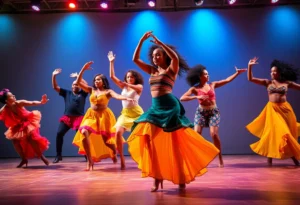 Dancers performing at the Collage Dance Collective 'RISE' performance