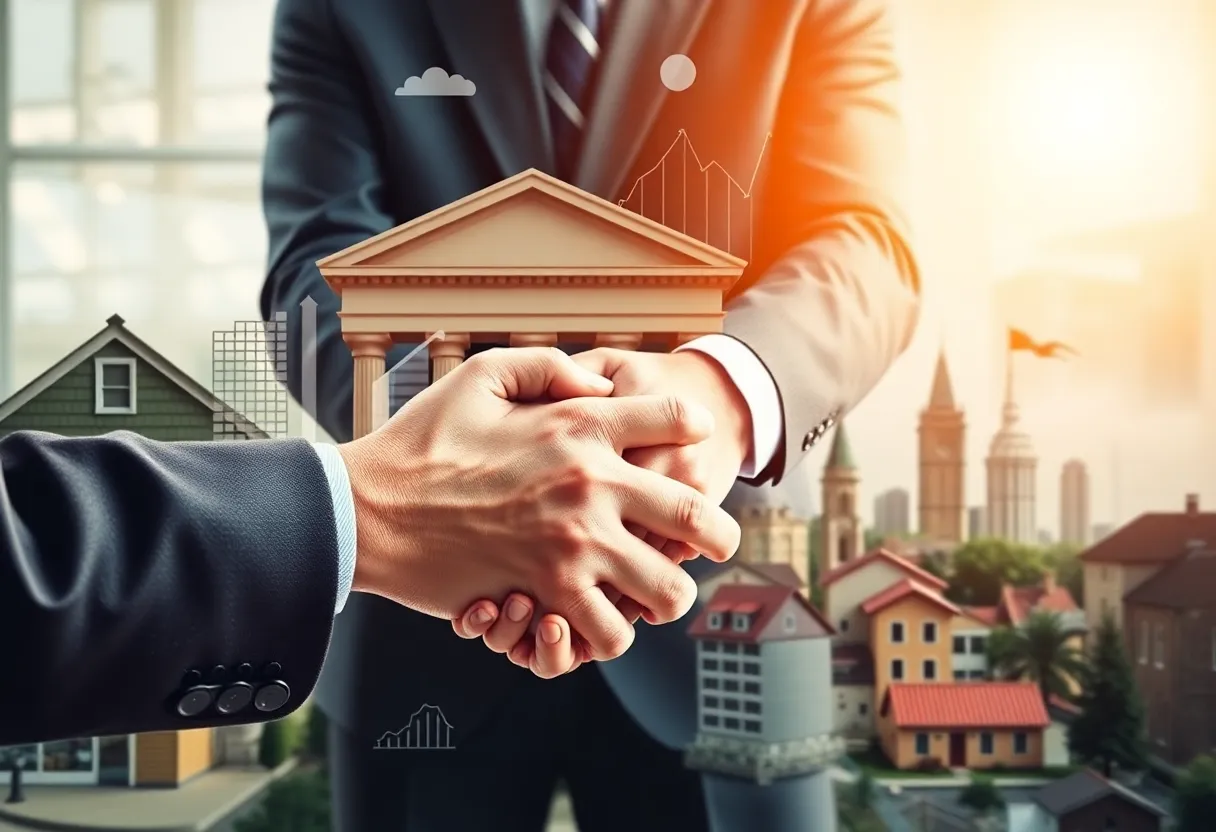 Abstract image representing community engagement in banking