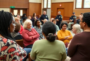 A community safety luncheon with Memphis Police Chief and residents.