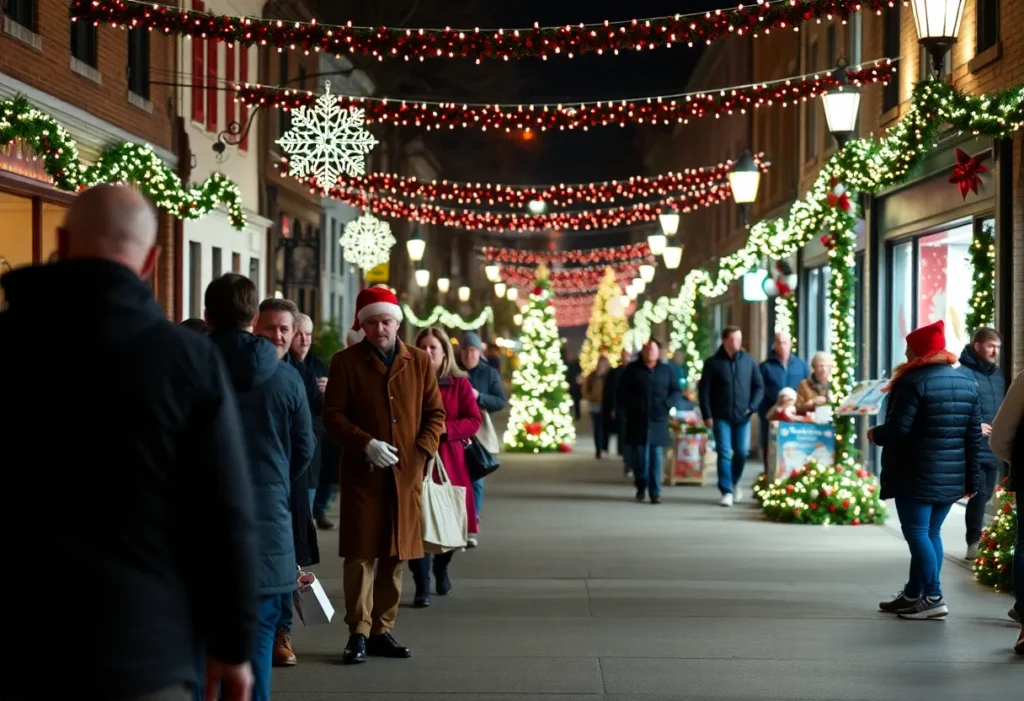 Residents celebrating together in a festive holiday event in Memphis
