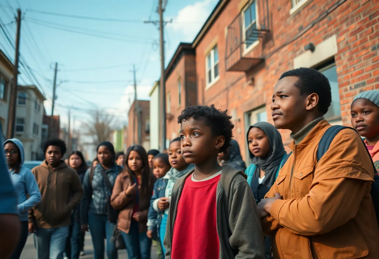 Community members participating in a search for a missing child in Memphis