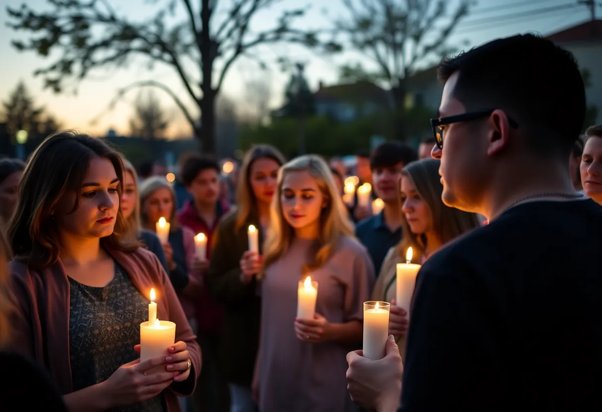Vigil for Ole Miss football player Corey Adams in Cordova