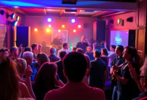 Crowd enjoying Dirty Red & The Soul Shakers performance at Bird Cage Saloon.