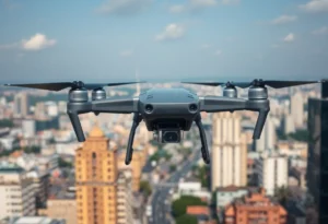 Drone monitoring urban area for crime prevention