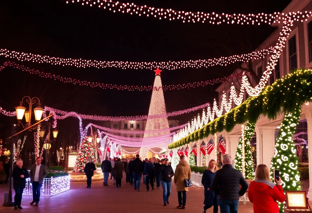 Holiday decorations at Graceland during the Elvis Unstoppable event.