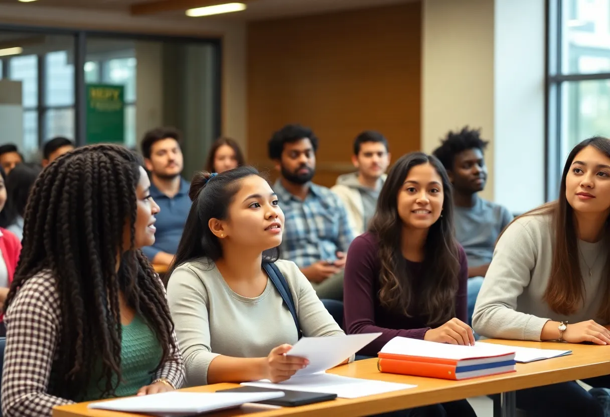 Students attending the FAFSA informational session at the University of Memphis