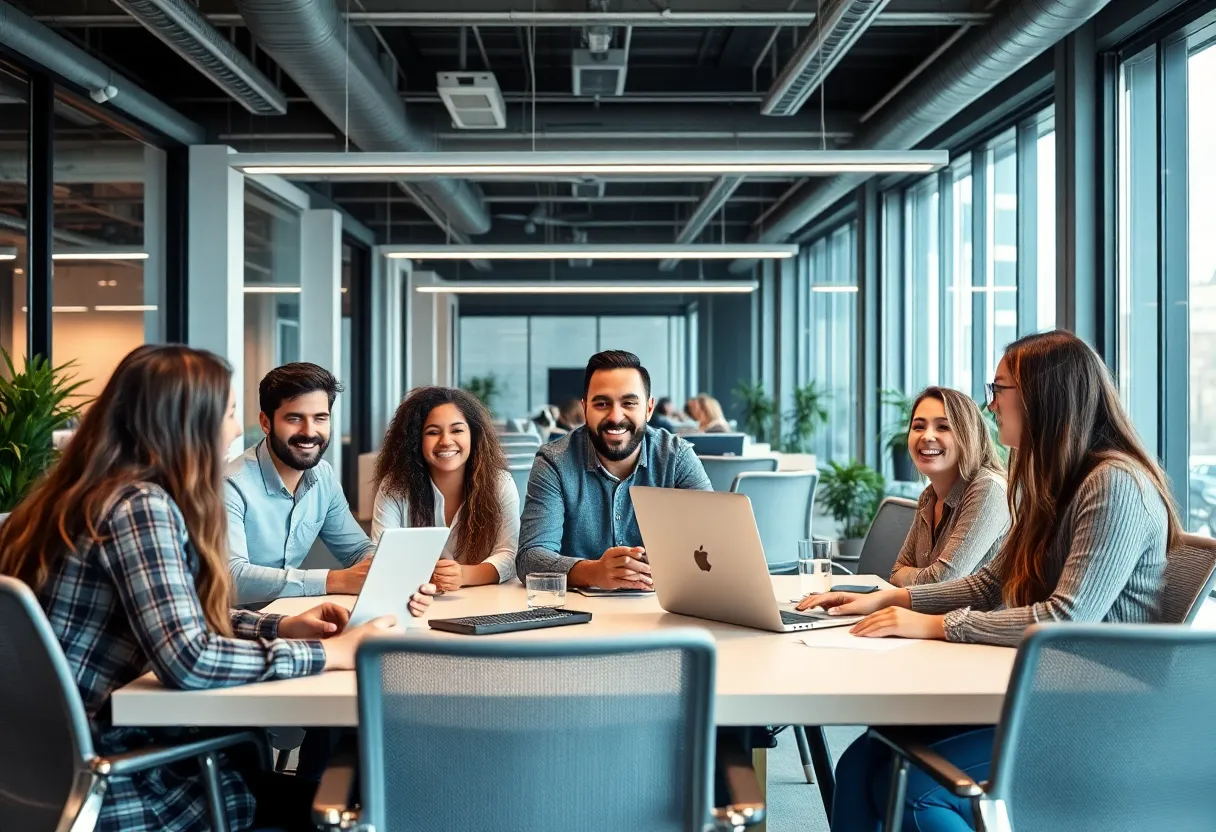 Employees working at First Horizon Corporation's office in Memphis