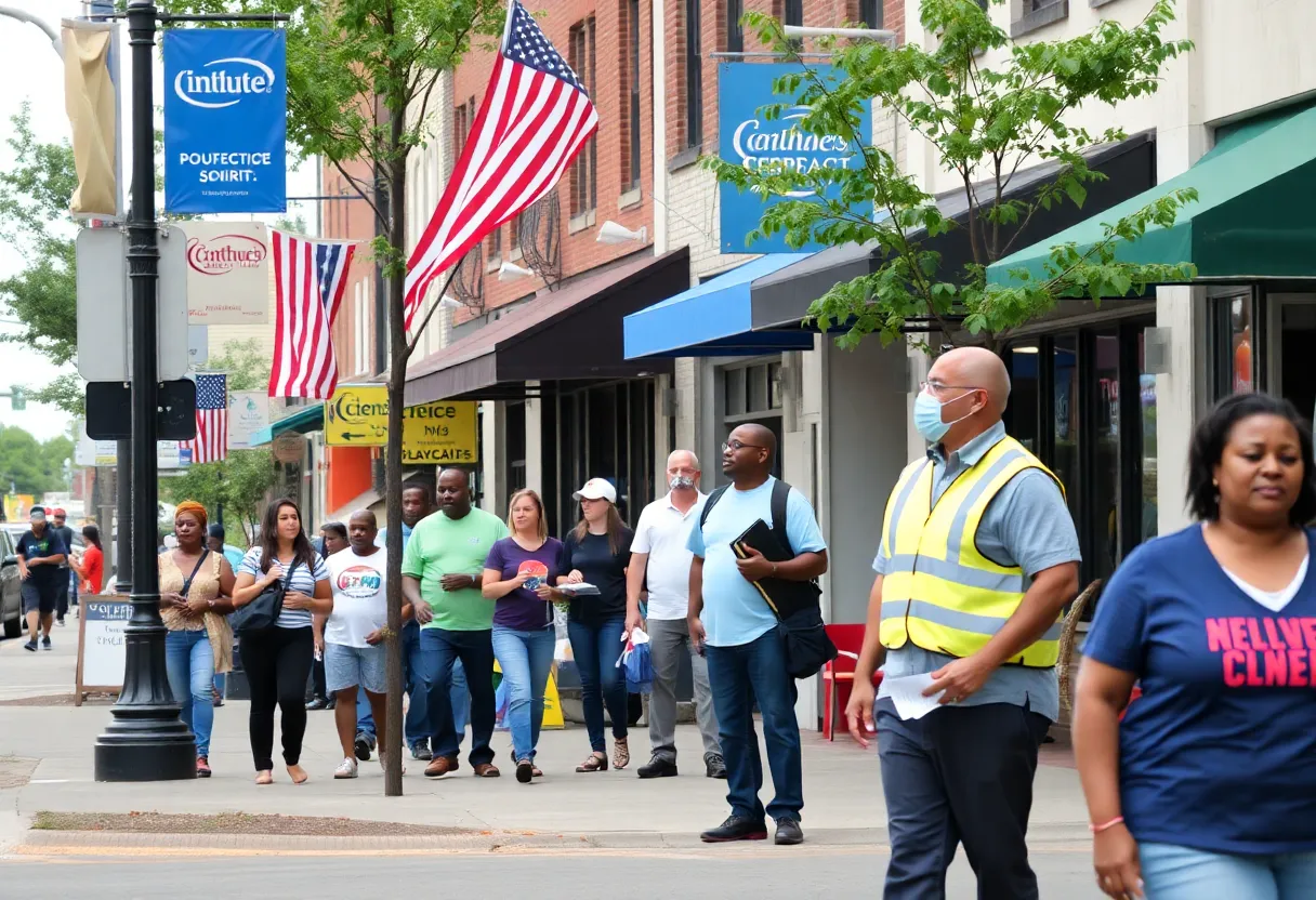 Community members in Midtown Memphis promoting crime awareness.