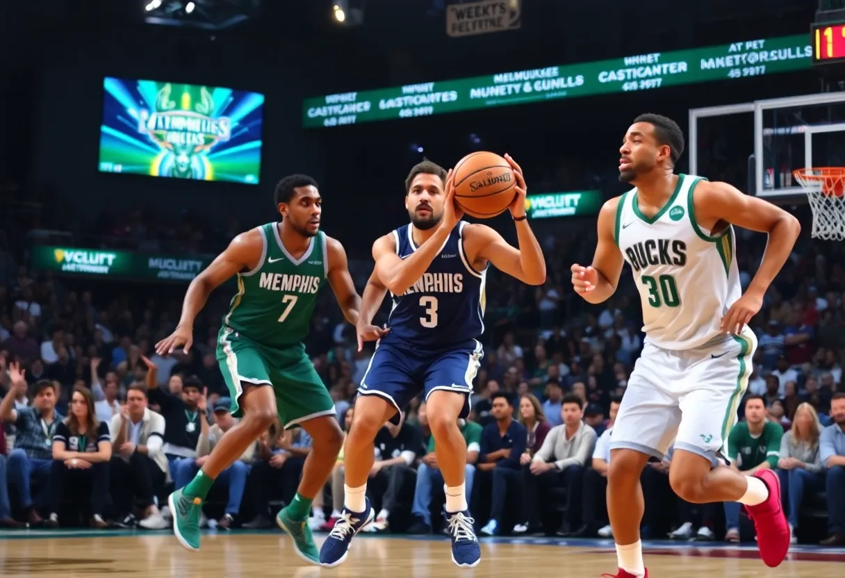 Memphis Grizzlies playing against Milwaukee Bucks