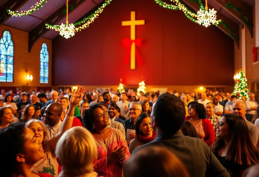 Concert attendees enjoying gospel music at the Hallelujah Christmas Concert