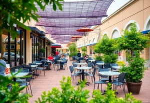 Outdoor patio of Hattie B's Hot Chicken restaurant