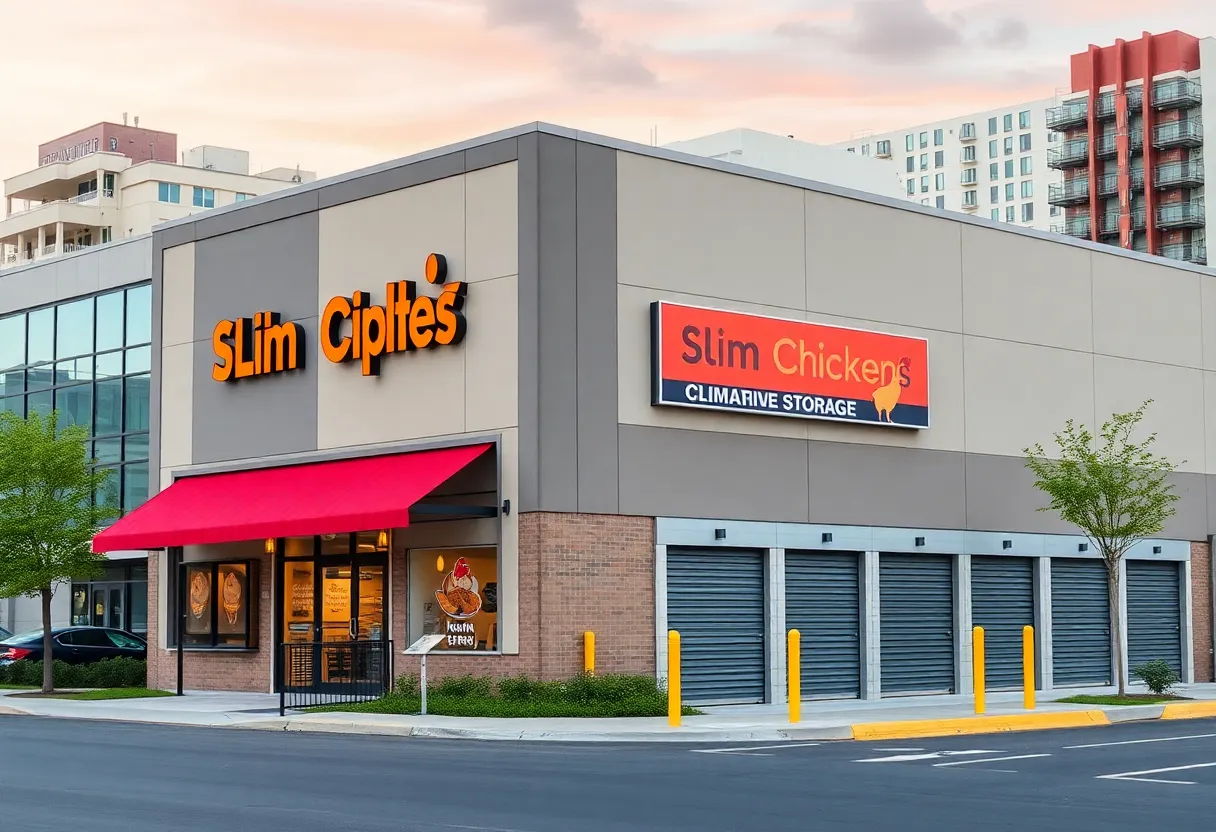 Commercial real estate development featuring a restaurant and storage facility in Jackson, Tennessee