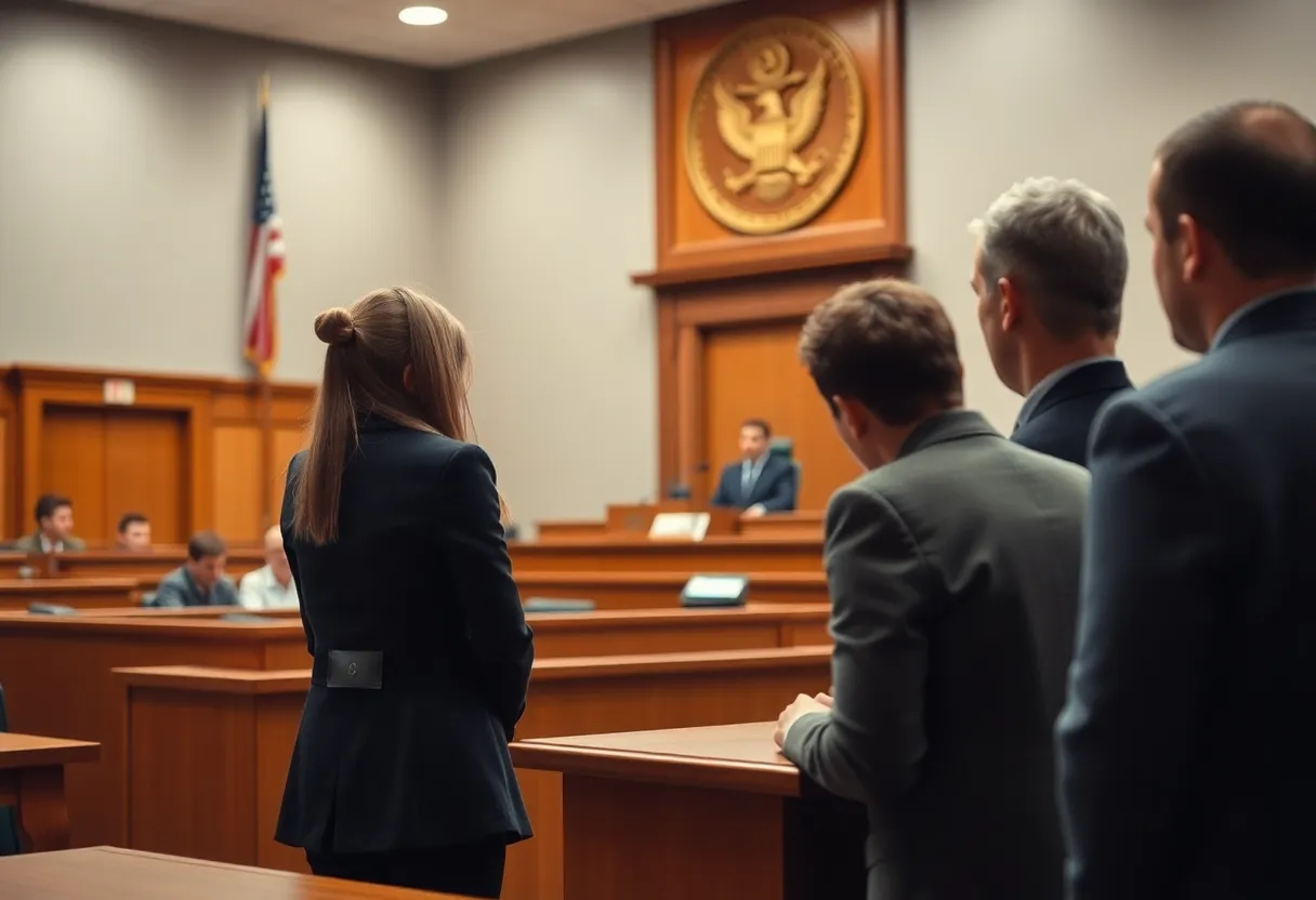 Courtroom scene for juvenile transfer
