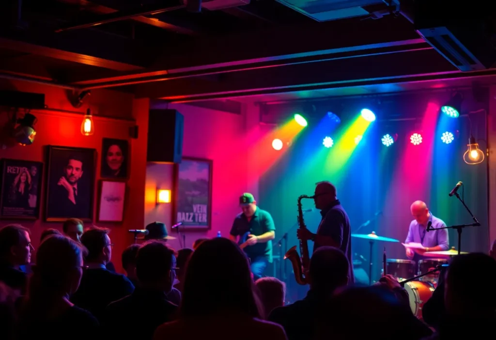 Saxophonist performing at Middle C Jazz with audience captivated