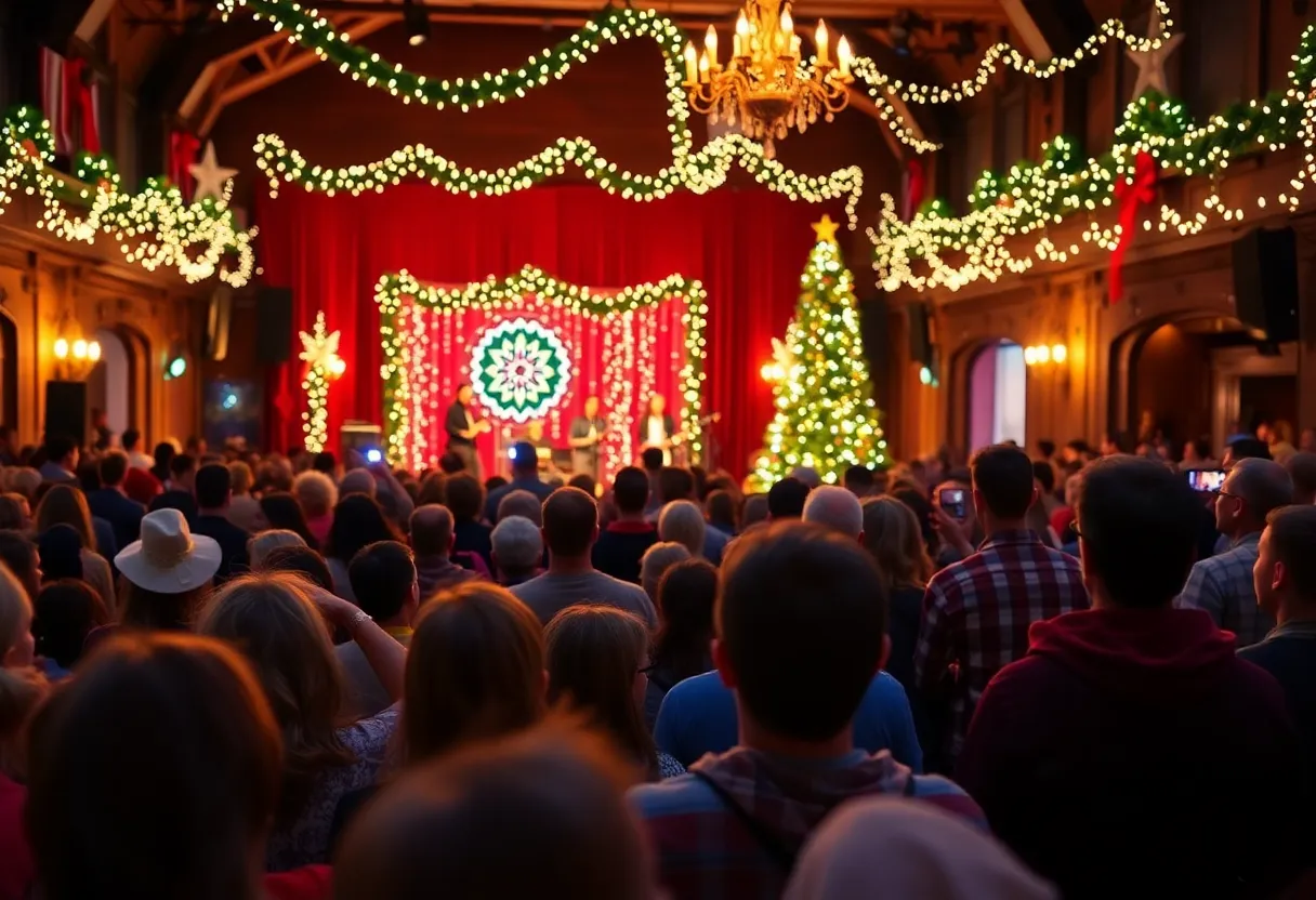 Crowd enjoying the Lucero Family Christmas concert at Minglewood Hall