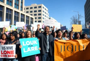 Community supporters at Marie Feagins campaign rally