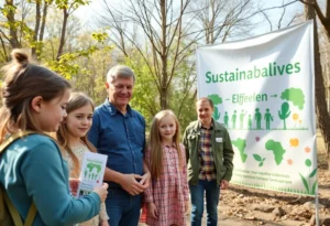 McElrath family volunteering at an environmental event