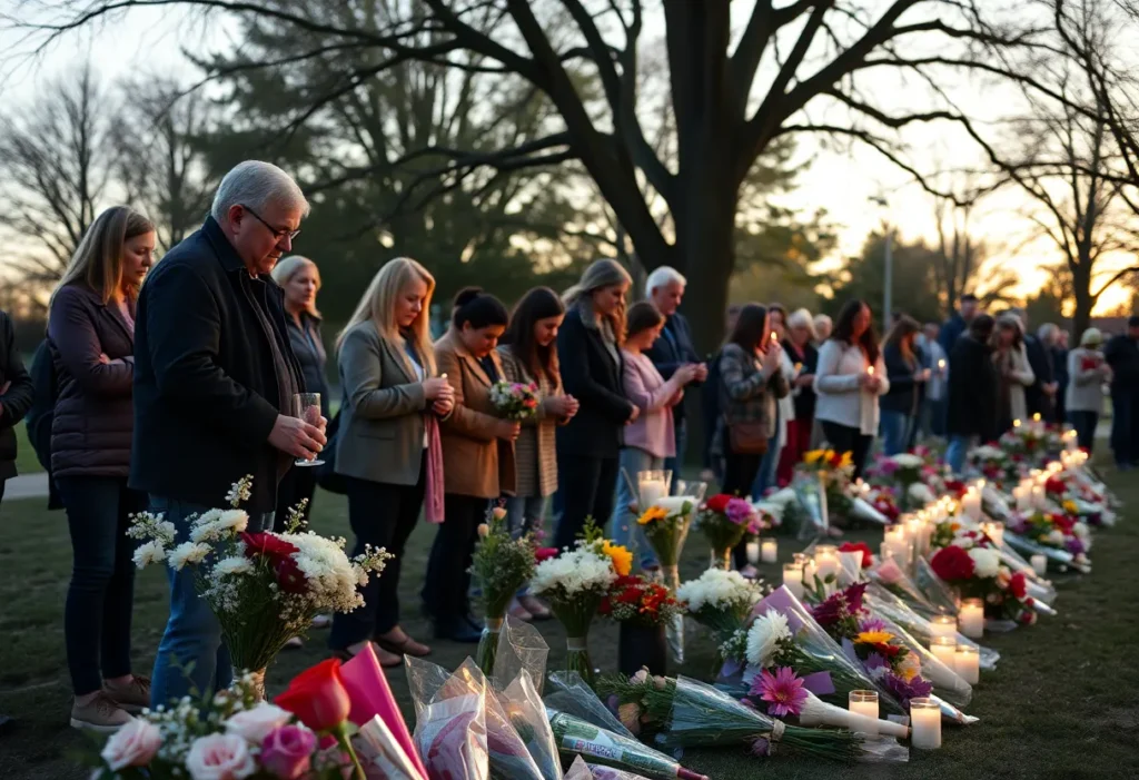 Community members gather for a memorial service honoring La'Andre Thomas