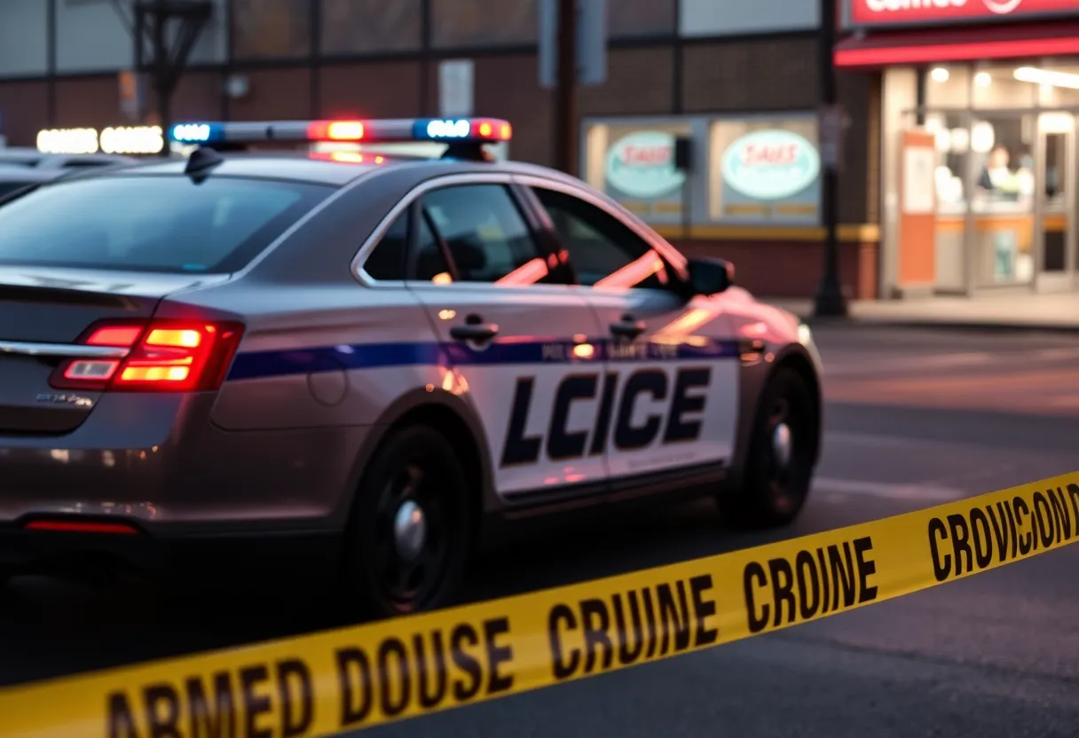 Scene of an armed robbery in Memphis with police presence