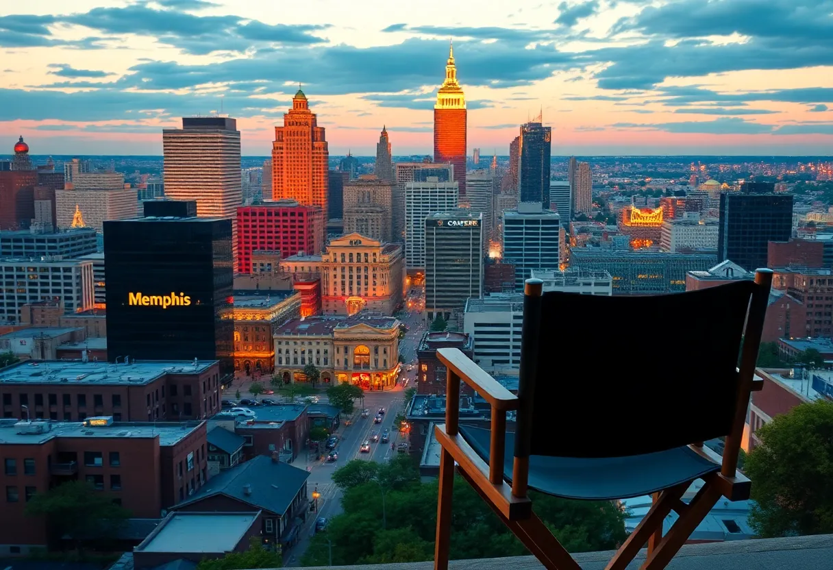 A view of Memphis city skyline representing its cultural influence in filmmaking.