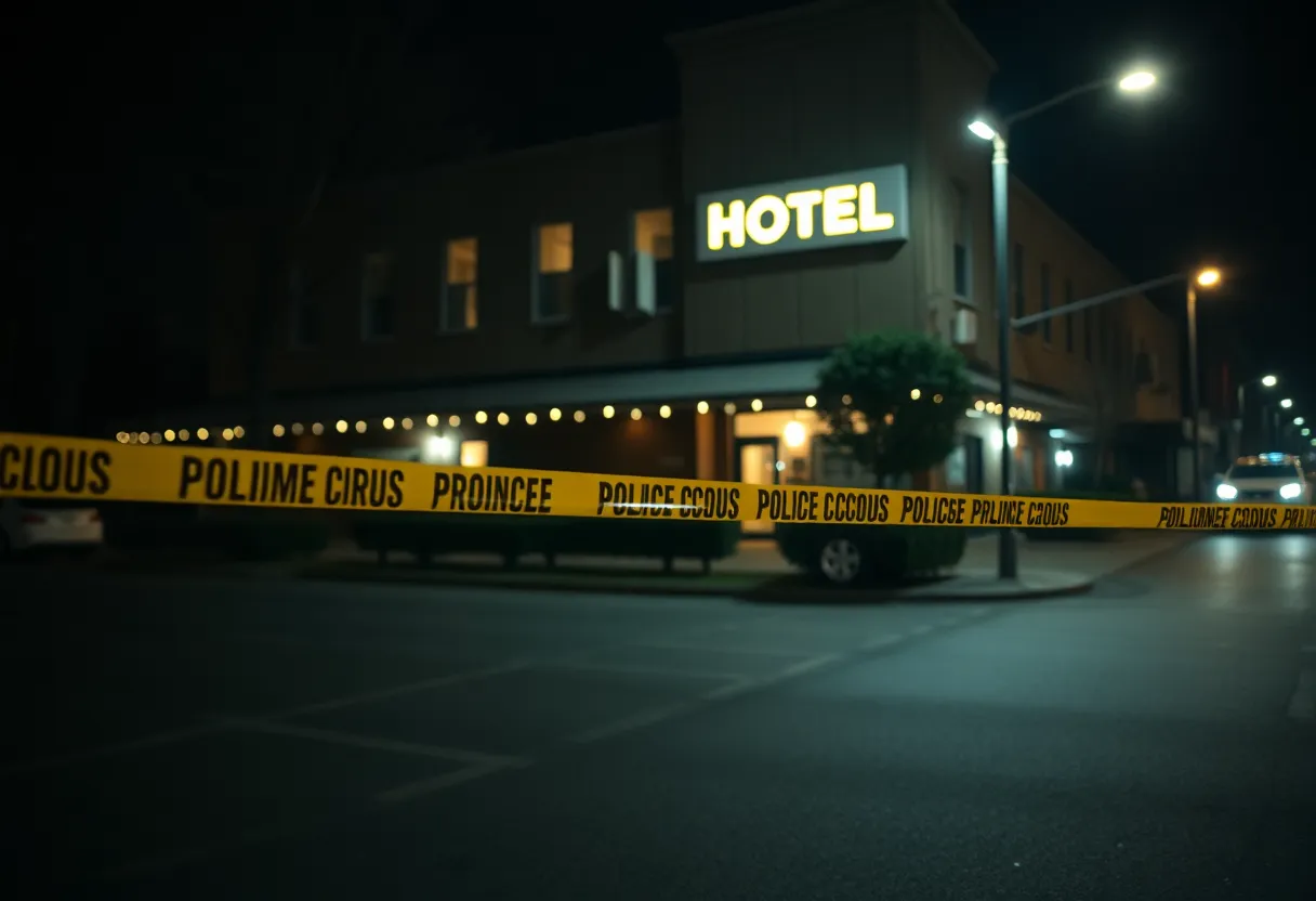 Crime scene outside a hotel in Memphis