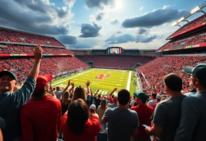 Fans at a college football game in Memphis showing mixed reactions.