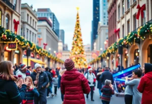 Families enjoying festive events in Memphis during the holiday season.