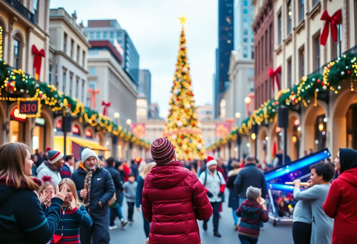 Families enjoying festive events in Memphis during the holiday season.