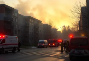 Firefighters responding to an apartment fire in Memphis.