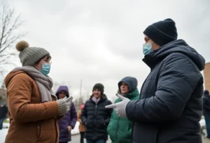 Healthcare worker advising family about flu vaccinations in Memphis