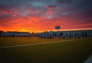 Memphis football team gathering before a match.